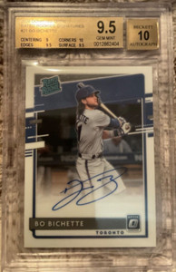 2020 DONRUSS OPTIC BO BICHETTE RATED ROOKIE AUTO BECKETT GEM MINT 9.5 AUTO 10