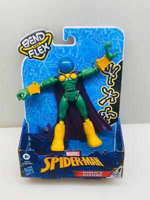 Marvel Spider-Man Bend and Flex, Figurine Flexible Mysterio de 15 cm, avec Accessoire, pour Enfants à partir de 4 Ans