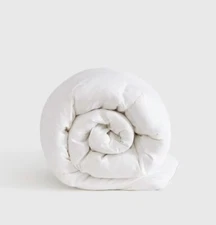 NWT QUINCE PREMIUM DUCK DOWN COMFORTER KING CAL WHITE COTTON INSERT LIGHTWEIGHT