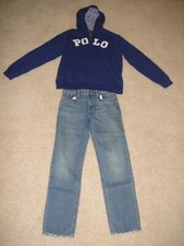 Ralph Lauren Polo Sweatshirt and Jeans Combo; Boys Size 18-20
