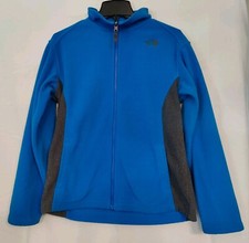 Youth XL The North Face Jacket Blue Grey Fleece Long Sleeve Full Zip w/ Pockets