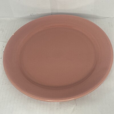 Vintage Bauer Los Angeles California Pottery 9.5  Dinner Plate Pink Chipped