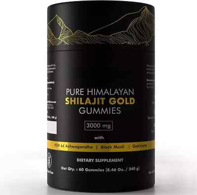 100% Pure Himalayan Shilajit Gummies Immune Support w/ AshwagandhaChaga Mushroom