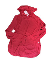 Baleaf Womens UV Sun Protection SPF 50 Hoodie Shirt Long Sleeve Red Medium NWT