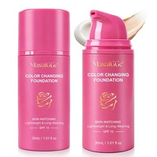 Color Changing Foundation SPF 15 Skin-Matching Lightweight Long-Wearing 30mL