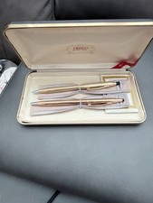 Vintage Cross Century 14K Gold-Filled Pen  Pencil Set   Box  Polishing Cloths