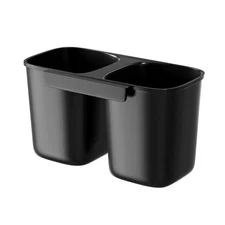 Dish Rack Utensil Holder, Hanging Cutlery Drainer Caddy with Hooks, 2 Compart...