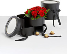 Premium Quality Round Flower Box 2 TIER Gift Boxes with Lid Size 7.8 dia x 7 inc