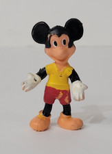VTG Mickey Mouse Bendable Figure Walt Disney Productions Rubber Hong Kong 2.5