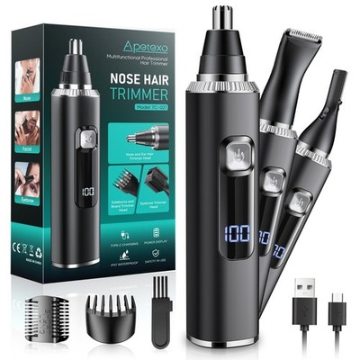 Rechargeable Nose & Ear Hair Trimmer - Painless, Waterproof, Easy Clean Groomer