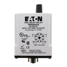 EATON TMR5N0524 TIME DELAY RELAY, ON-DELAY 0.1-10 SECOND, 24VAC/DC, 10A
