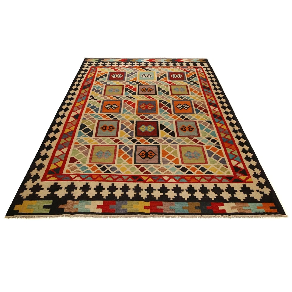 Amazing Hand Knotted Vintage Turkish Kilim Kilm Wool Area Rug 11.83x8.53 ft - Image 2 of 4