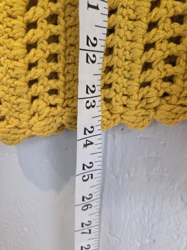 THML Women S Top Crochet Grandmacore Cottagecore Cluttercore 70s Mustard Yellow - Picture 5 of 9