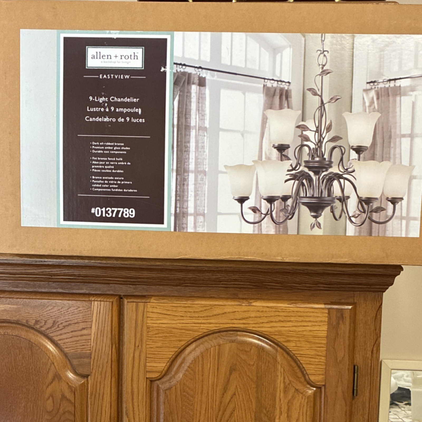 Allen + Roth Eastview 9-Light Oil-Rubbed Bronze Chandelier, 