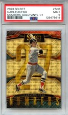 CARLTON FISK 2023 PANINI SELECT GOLD VINYL NUMBERS SP 1/1 PSA 9 MINT RED SOX