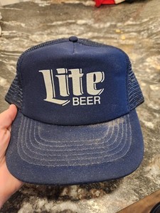 Vintage Sportcap Miller Lite Beer Mesh Snapback Blue Trucker Hat