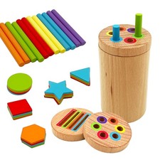 Montessori Shape  Color Sorting Montessori Toys for Toddlers 3, Wooden Fine ...