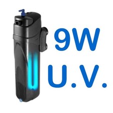 AQUARIUM SUBMERSIBLE 9W UV STERILIZER FILTER BUILD-IN PUMP UVC PLUG AND PLAY