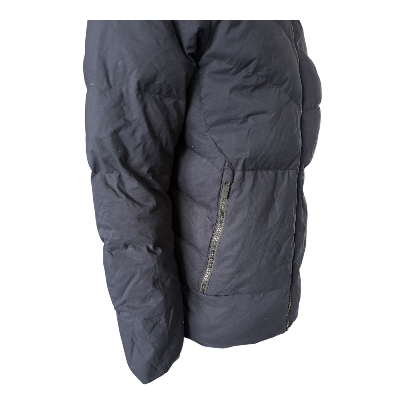 FILA Track Performance Down Jacket Navy Hood Warm… - image 5