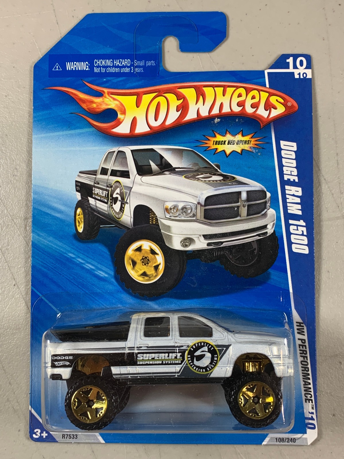 READ! Hot Wheels HW Performance '10 Dodge Ram 1500 108/240 White Truck 10/10