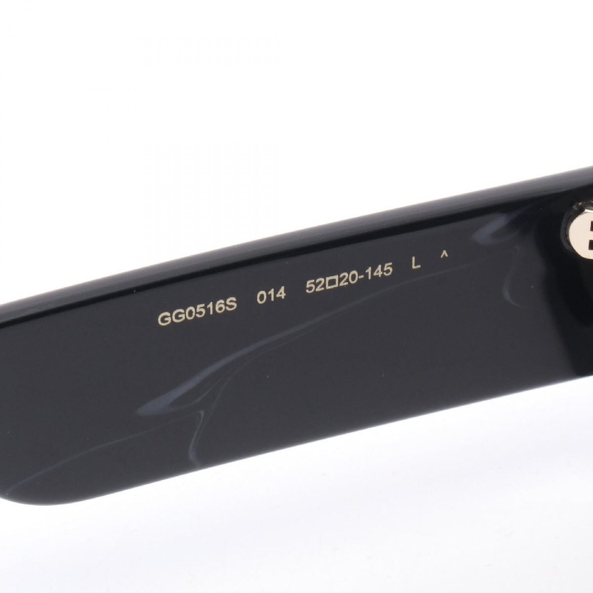 Gucci Black Green Lens Rectangular Sunglasses Gol… - image 5