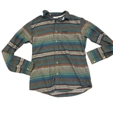 Ocean Current Men's Striped Woven Button-Up Shirt Size S Surf Style Coastal