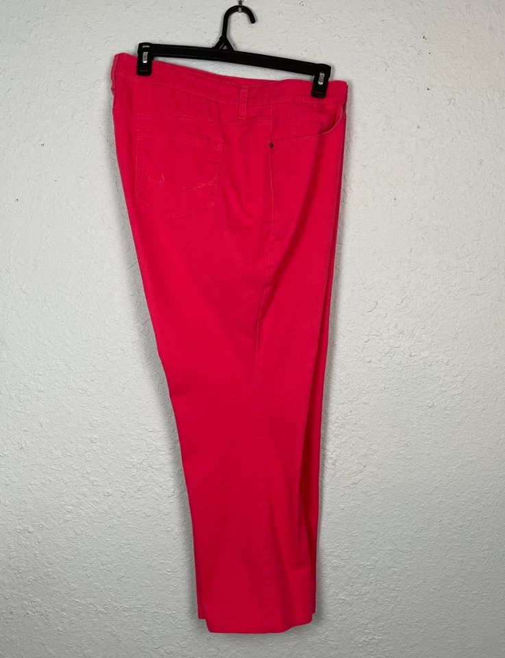 Faded Glory Women’s Pants 24W Coral Pink Cropped Jeans Cotton Spandex Blend Casu - Image 3 of 4