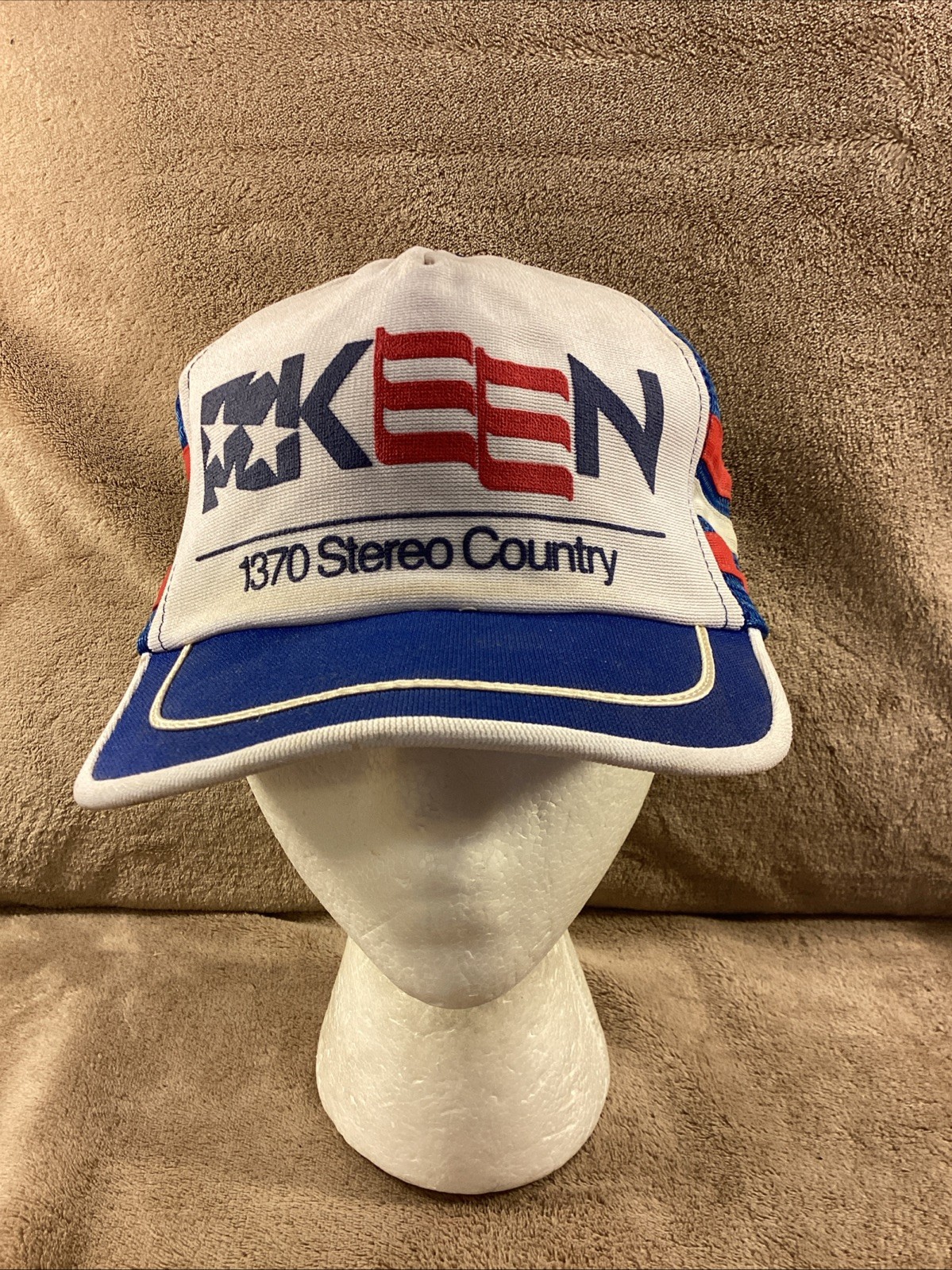 Cappello camionista vintage KEEN 1370 Stereo Company 3 strisce