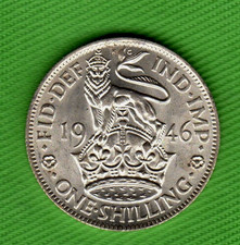 1946 UNC KING GEORGE VI SILVER 1s ONE SHILLING ENGLISH REVERSE COIN. Lovely coin