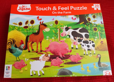 Bauernhoftiere - Touch & Feel Puzzle auf dem Bauernhof - Alter 2-4 von Hinkler Play - Neu