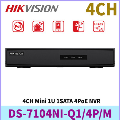 Hikvision DS-7104NI-Q1/4P/M 4CH Mini 1U 4 PoE 1SATA NVR Network Video Recorder