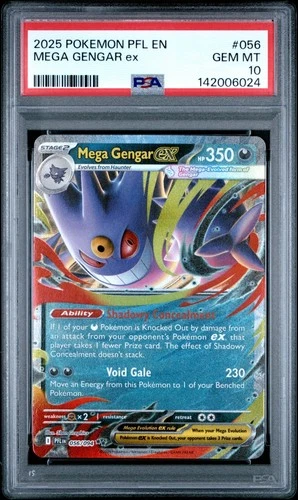 2025 Pokemon Phantasmal Flames PFL En Mega Gengar Ex #056 PSA 10 Gem Mint