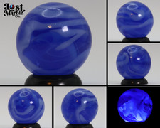 11/16" Swirl Marble Translucent Blue w/ white ribbons NM