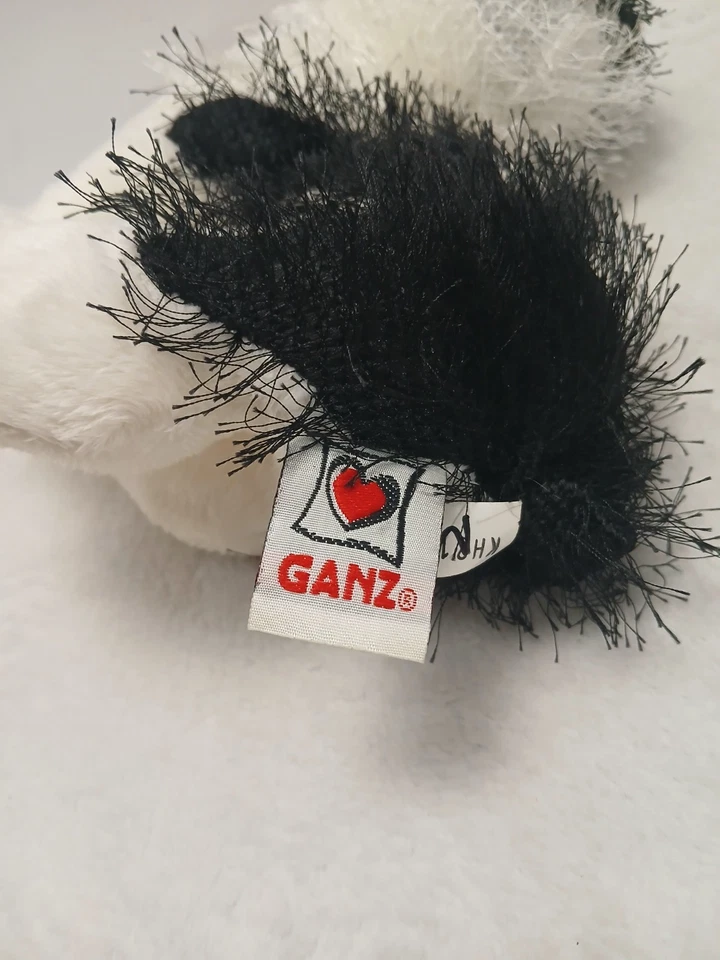 GANZ Webkinz Black White Cat Plush Stuffed Animal 8" No Code Beanie - Image 4 of 4
