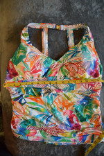 Lauren by Ralph Lauren Tankini top XL Tropical Swim EUC Halter
