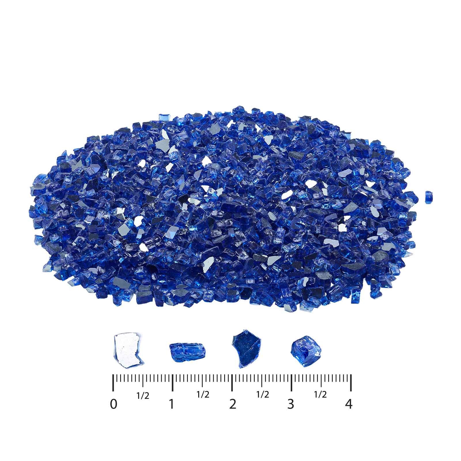 Uimoso 35 lbs Cobalt Blue 1/2-Inch Glass Rocks for Fire Pit or Fireplace