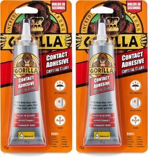 Gorilla Glue - Contact Adhesive - Crystal Clear - Permanent Bond - 75g x2