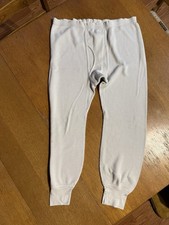 Vintage J.E. Morgan Thermal Long Johns L Waffle Knit USA White Cotton Poly