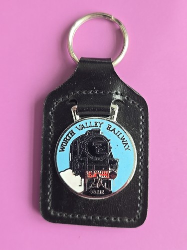 Schlüsselanhänger Schlüsselring - Vintage Leder Worth Valley Railway Souvenir