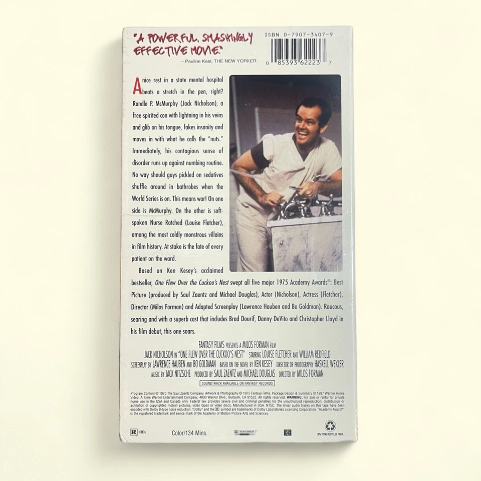 One Flew Over The Cuckoo's Nest (VHS, 1997) Jack Nicholson Brand New Sealed - Imagem 4 de 4