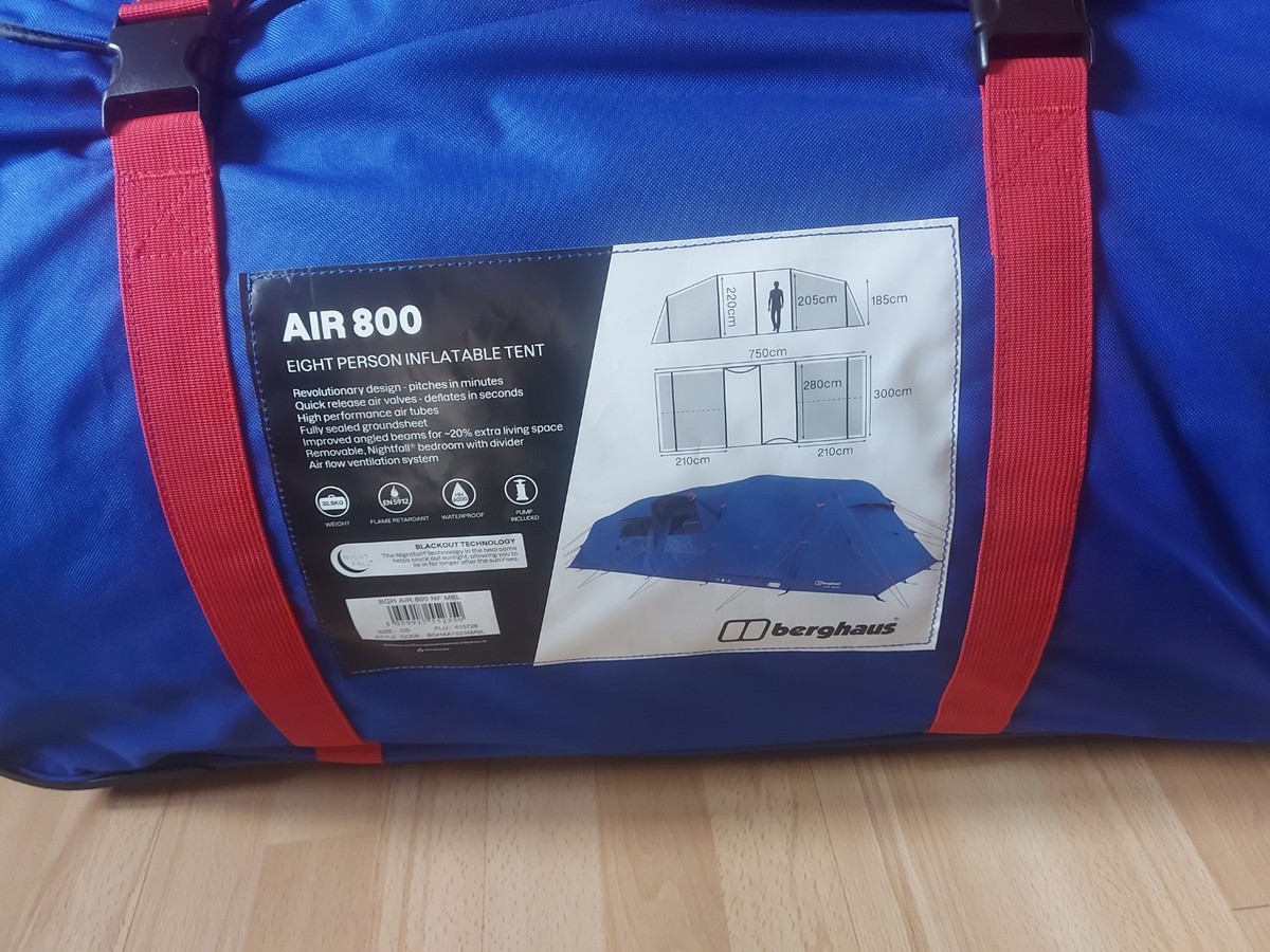 Berghaus Air Nightfall Tent Darkened Bedrooms, Spacious Living