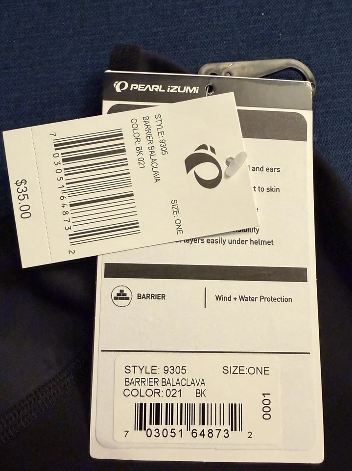 NUEVO pasamontañas Pearl Izumi cara completa talla única para la mayoría de los ciclistas negros Foto 2 de 3