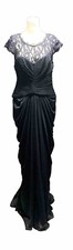 Adrianna Papell Sz 10 Lace Yoke Drape Gown