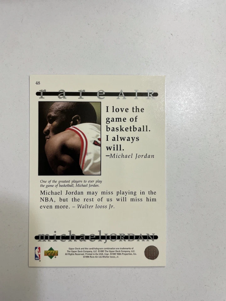 Mint Upper Deck Rare Air Jordan “One Of The Greatest” Michael Jordan. - Image 2 of 4