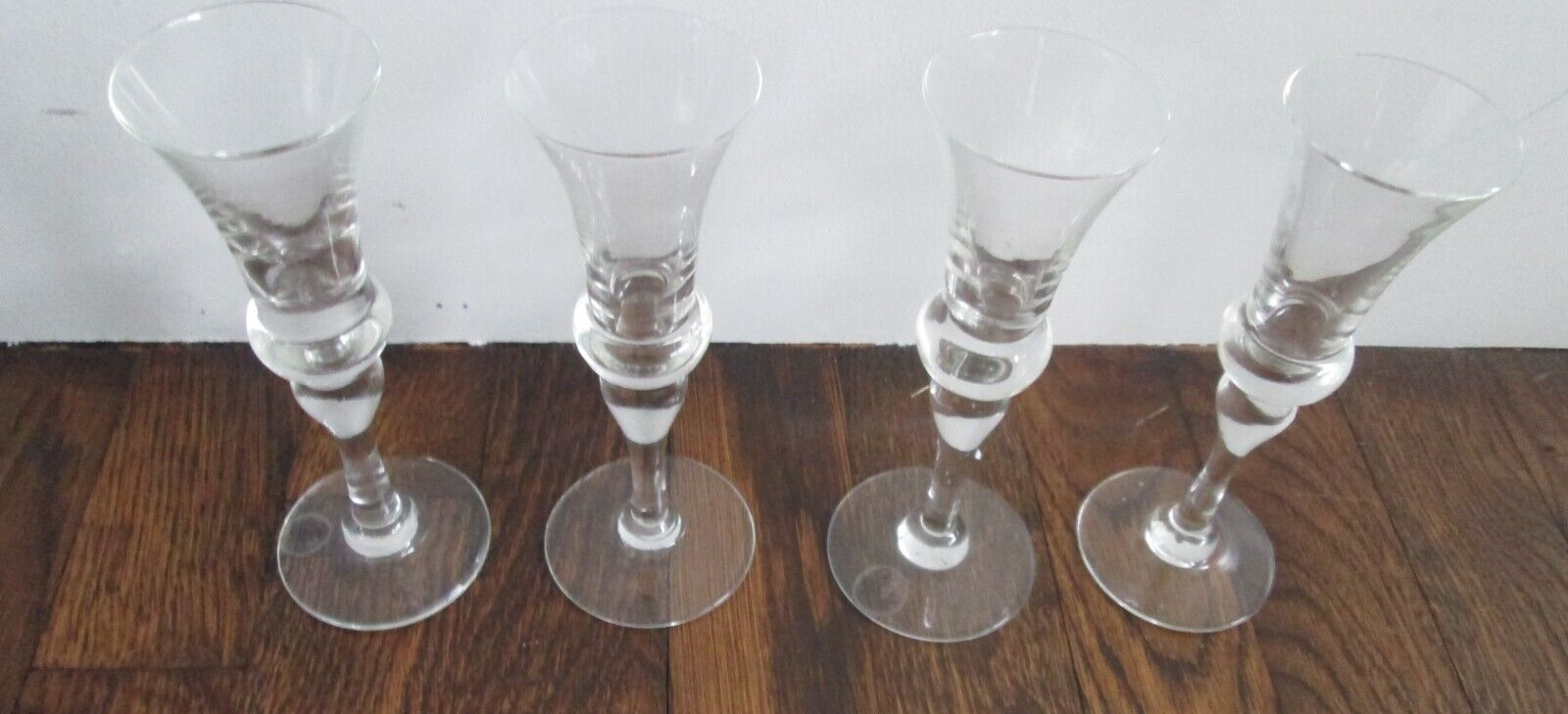 DANSK Encore set of 4 cordial glasses w/ bulb stem & flared cup. JHQ
