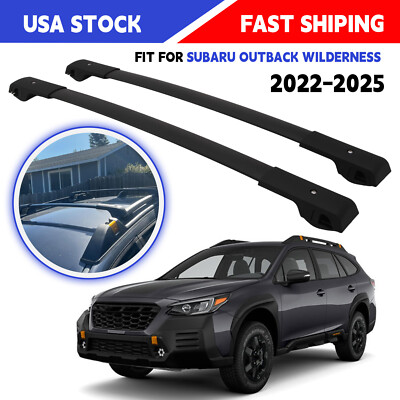 Roof Racks Cross Bars Fit For Subaru Outback Wilderness 2022-2025 Black Aluminum