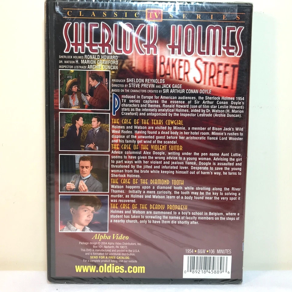 SHERLOCK HOLMES: CLASSIC TV SERIES V.6 (1954) DVD 4 Original Episodes - Mystery - Image 2 of 4