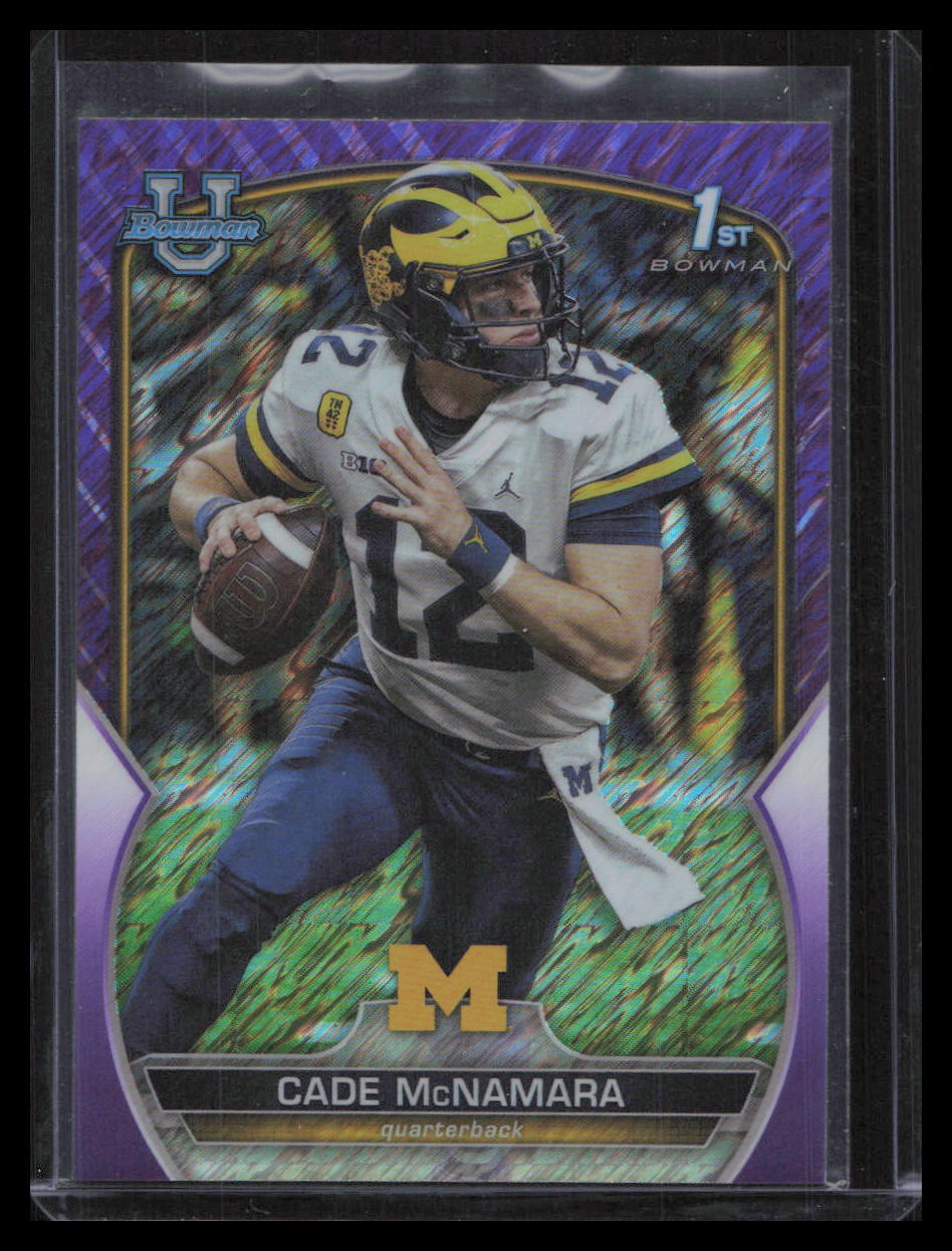 2022 Bowman University Chrome #99 Cade McNamara Purple Shimmer Refractor