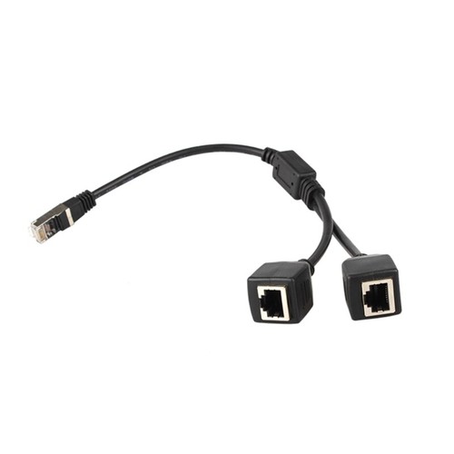 RJ45 Ethernet Splitter Adapter Cable 1 to 2 Port Adapter Cord LAN Ethernet - Afbeelding 3 van 6