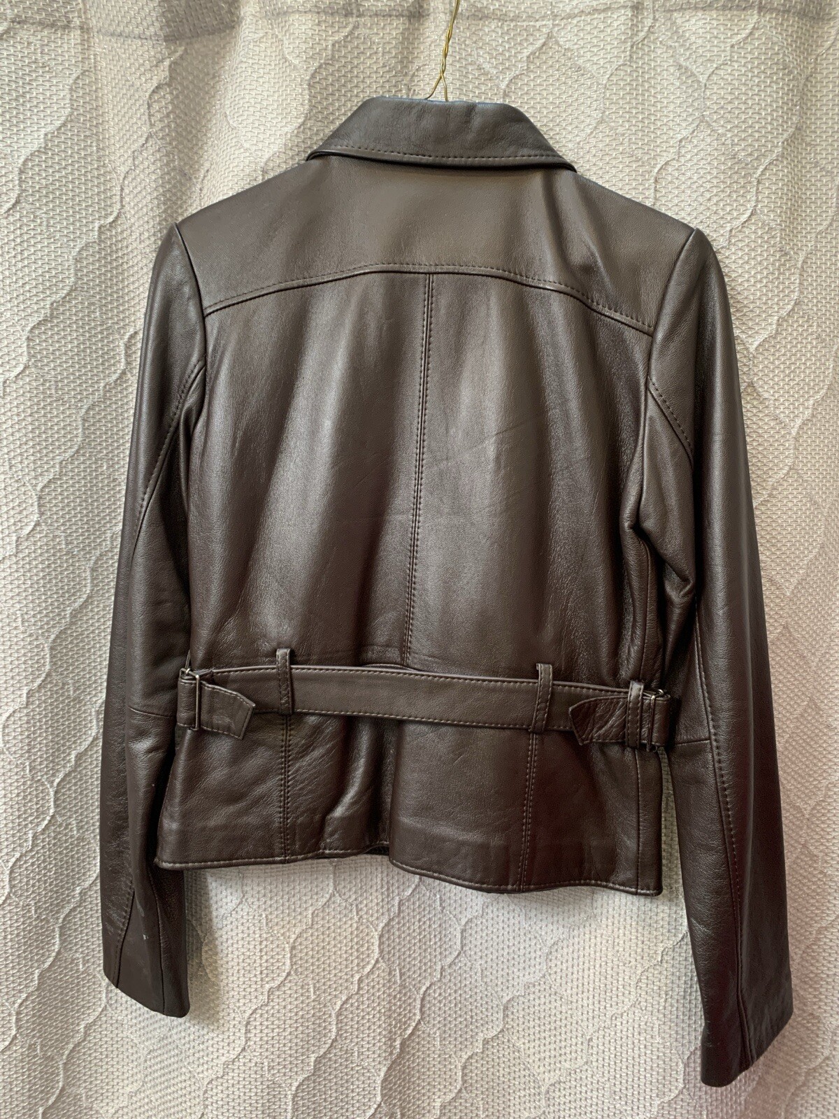 Genuine Leather Jacket Size Small. Dark Brown/chocolate Color image 2